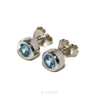 NLB|ARGENTO 925 : Bracciale donna schiava orecchini anello zirconi naturali azzurro aquamarine brillante