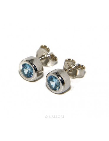 SILVER 925: Bracelet slave woman earrings natural zircons Ring brilliant blue aquamarine