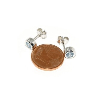 NLB|ARGENTO 925 : Bracciale donna schiava orecchini anello zirconi naturali azzurro aquamarine brillante