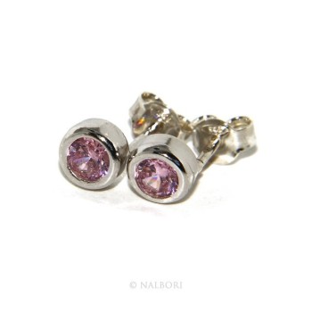 NLB|SILVER 925: Bracelet slave woman earrings natural zircons Ring brilliant pink rosaline