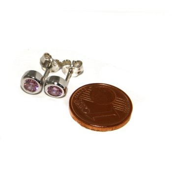 NLB|ARGENTO 925 : Bracciale donna schiava orecchini anello zirconi naturali rosa rosaline brillante