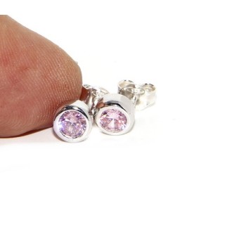 NLB|ARGENTO 925 : Bracciale donna schiava orecchini anello zirconi naturali rosa rosaline brillante