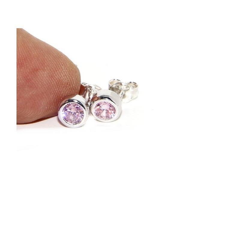NLB|ARGENTO 925 : Bracciale donna schiava orecchini anello zirconi naturali rosa rosaline brillante