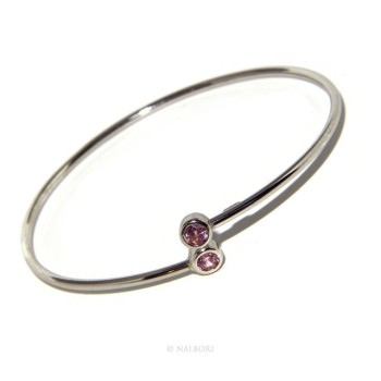 NLB|SILVER 925: Bracelet slave woman earrings natural zircons Ring brilliant pink rosaline
