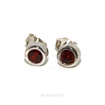 NLB|ARGENTO 925 : Bracciale donna schiava orecchini anello zirconi naturali rosso granato (ruby)  brillante