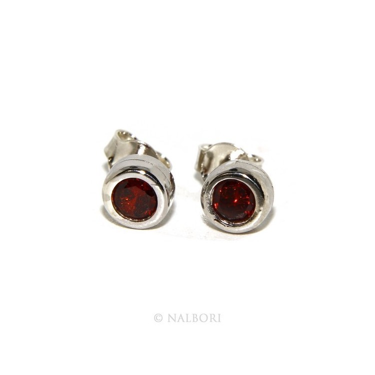 NLB|ARGENTO 925 : Bracciale donna schiava orecchini anello zirconi naturali rosso granato (ruby)  brillante
