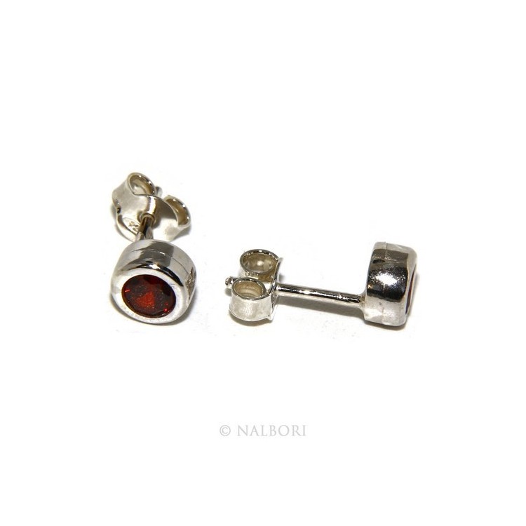 NLB|ARGENTO 925 : Bracciale donna schiava orecchini anello zirconi naturali rosso granato (ruby)  brillante
