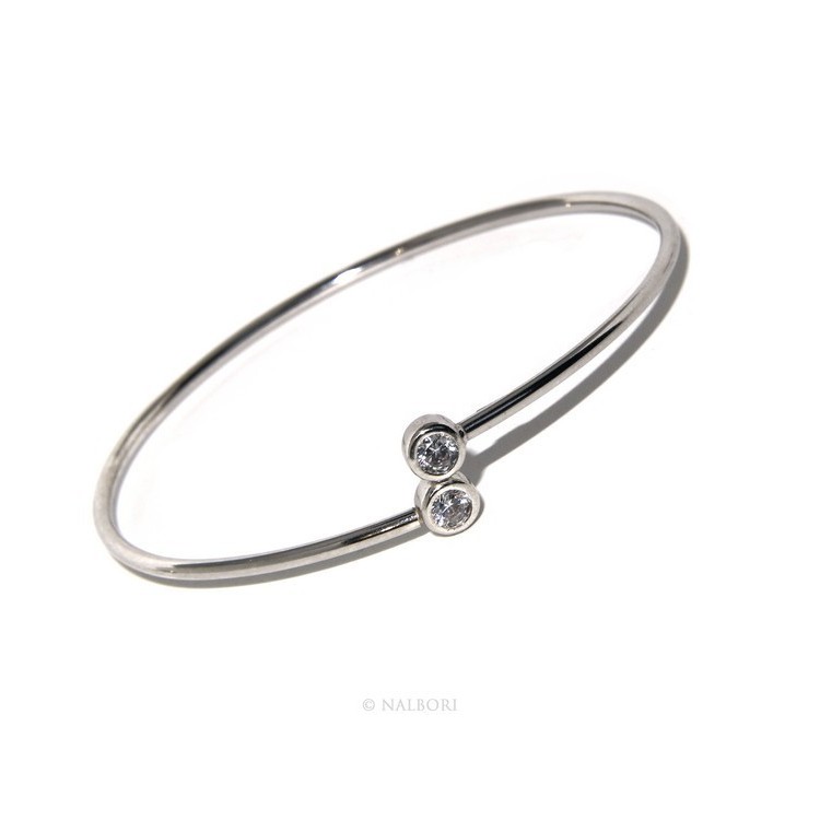 NLB|SILVER 925: Bracelet slave woman earrings natural zircons Ring  crystal white brilliant