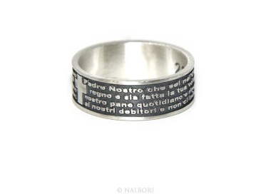 NLB|Ring 925 men women end our father prayer Italian