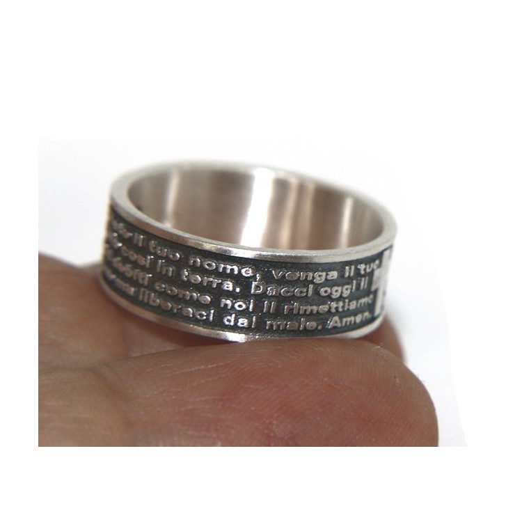 NLB|Ring 925 men women end our father prayer Italian NALBORI