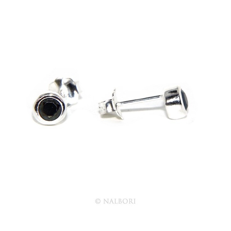 NLB|SILVER 925: Bracelet slave woman earrings natural zircons ring shining black blacks