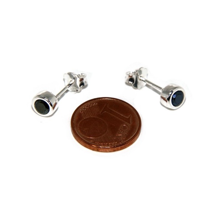 NLB|SILVER 925: Bracelet slave woman earrings natural zircons ring shining black blacks