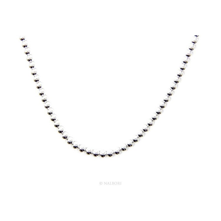 NLB|SILVER 925: Choker necklace dots balls balls 3.0 mm strung rhodium rhodium