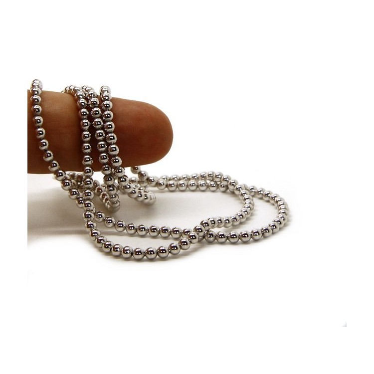 NLB|SILVER 925: Choker necklace dots balls balls 3.0 mm strung rhodium rhodium