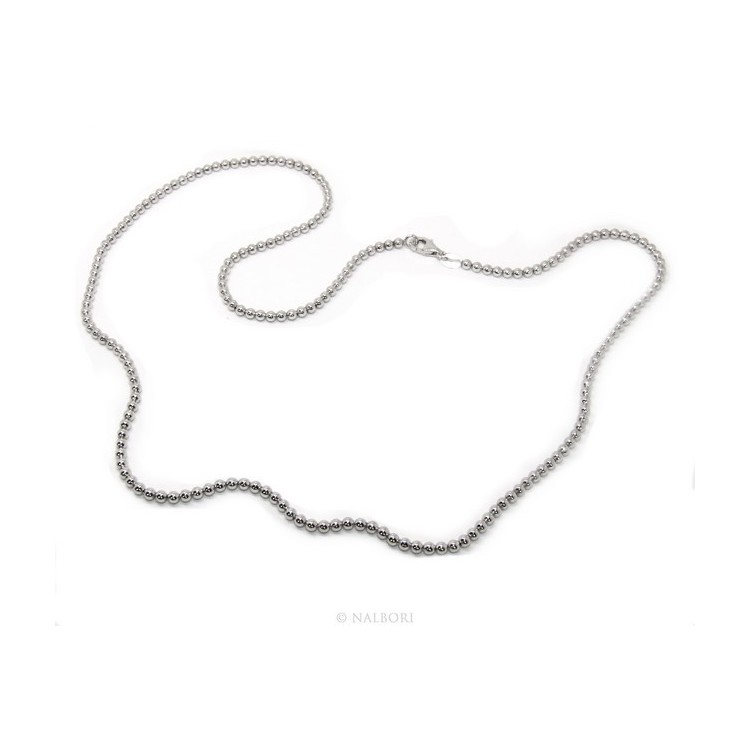 NLB|SILVER 925: Choker necklace dots balls balls 3.0 mm strung rhodium rhodium