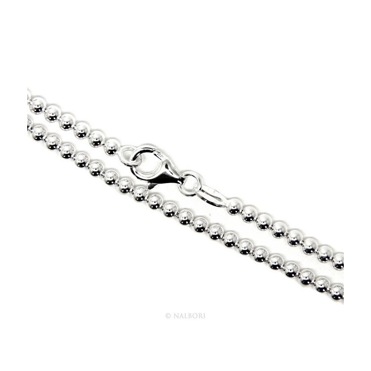 NLB|SILVER 925: balls dots Choker necklace strung balls 3.0 mm clear bleached