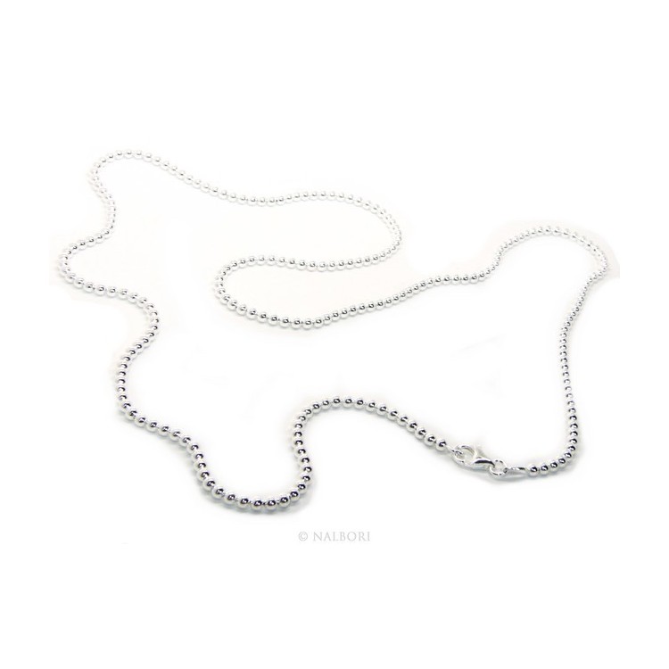 NLB|SILVER 925: balls dots Choker necklace strung balls 3.0 mm clear bleached