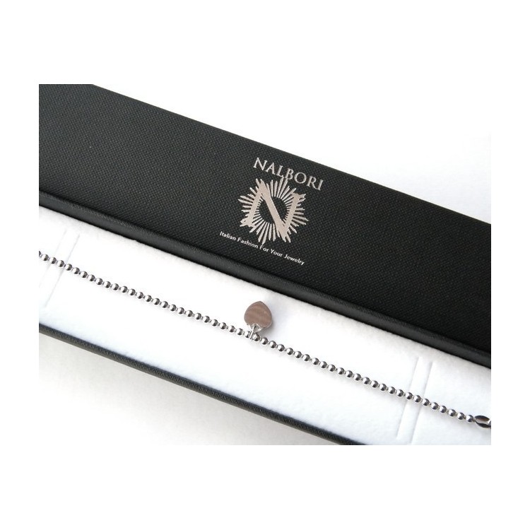NLB|Bracelet in 925 sterling silver pendant woman balls with smooth heart pendant