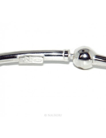 ARGENTO 925 : Bracciale donna per CHARME ciondoli chiusura brevettata ovale misura media