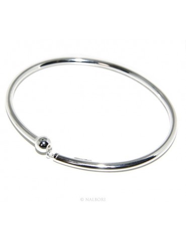 ARGENTO 925 : Bracciale donna per CHARME ciondoli chiusura brevettata ovale misura media