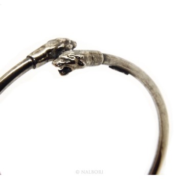 NLB|SILVER 925: Bracelet man or woman slave opened PUMA burnished - Symbols of Nalbori