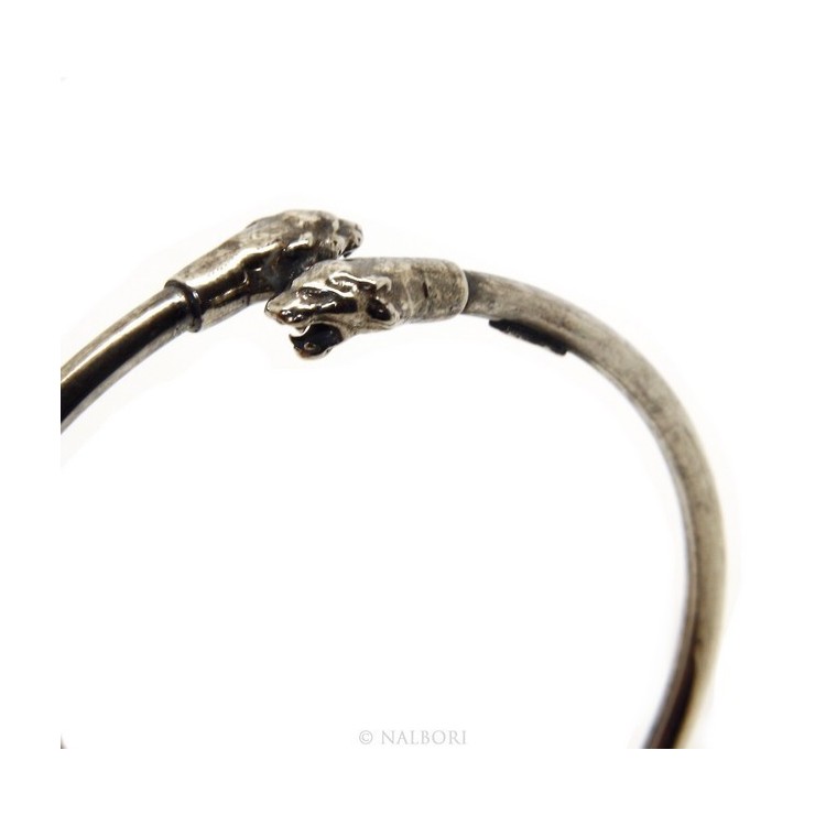 NLB|SILVER 925: Bracelet man or woman slave opened PUMA burnished - Symbols of Nalbori