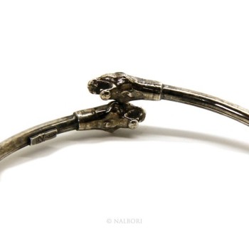 NLB|SILVER 925: Bracelet man or woman slave opened PUMA burnished - Symbols of Nalbori