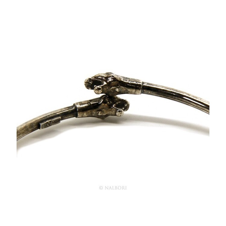NLB|SILVER 925: Bracelet man or woman slave opened PUMA burnished - Symbols of Nalbori