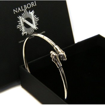 NLB|SILVER 925: Bracelet man or woman slave opened PUMA burnished - Symbols of Nalbori