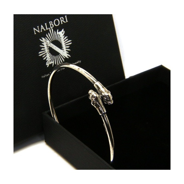 NLB|SILVER 925: Bracelet man or woman slave opened PUMA burnished - Symbols of Nalbori
