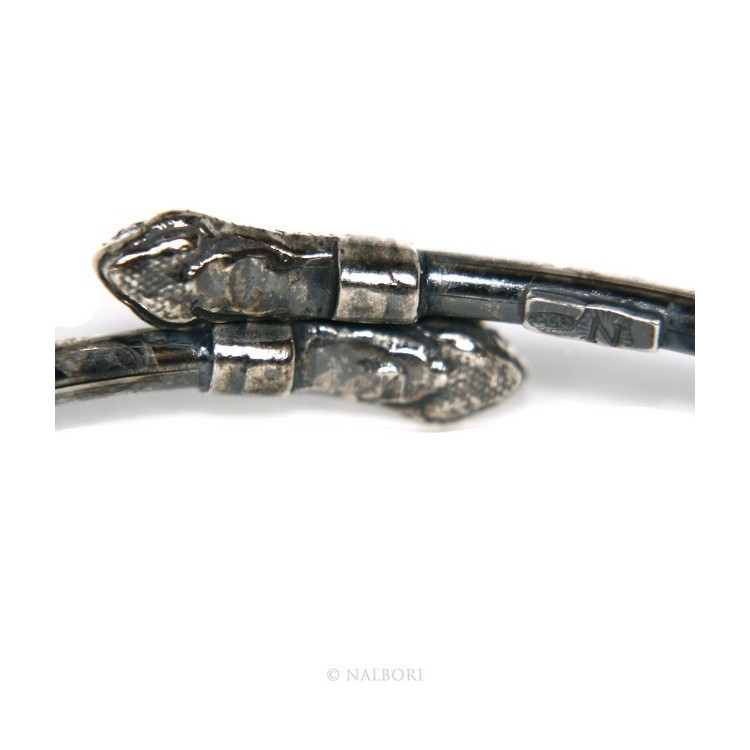 NLB|SILVER 925: Bracelet man or woman slave opened SNAKE burnished - Symbols of Nalbori