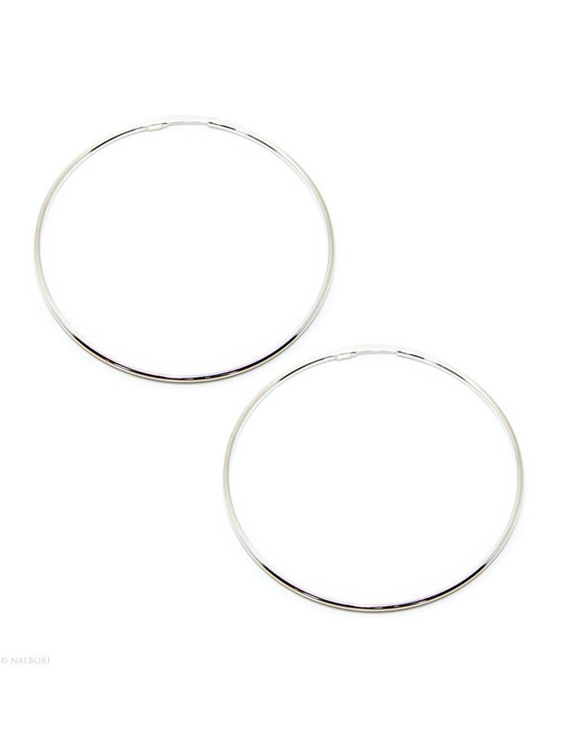 Argento 925 : orecchini donna anelle cerchi boccole lisce classiche 71 mm argento chiaro Argento 925 : orecchini donna anelle cerchi boccole lisce classiche 71 mm argento chiaro