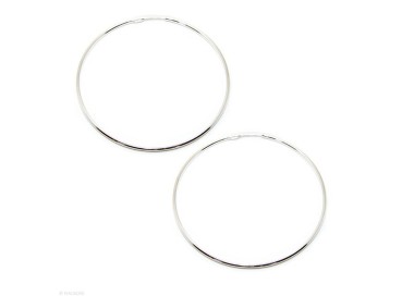 NLB|Argento 925 : orecchini donna anelle cerchi boccole lisce classiche 71 mm argento chiaro