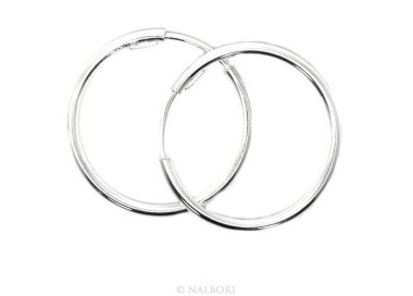 NLB|Argento 925 : orecchini donna anelle cerchi boccole lisce classiche 30 mm argento chiaro