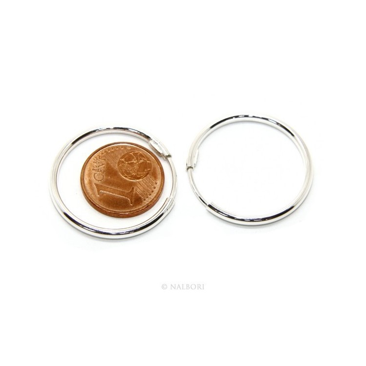 NLB|925: earrings woman anelle circles classic smooth bushings 30 mm light silver