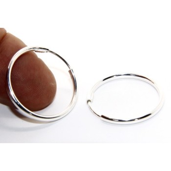 NLB|925: earrings woman anelle circles classic smooth bushings 30 mm light silver