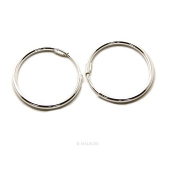 NLB|925: earrings woman anelle circles classic smooth bushings 30 mm light silver
