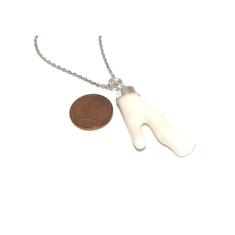 NLB|925 sterling silver 925 sterling silver pendant and necklace with white natural coral