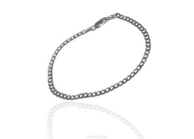 NLB|SILVER 925 rhodium plated male cuff bracelet 3 mm long 18 cm long