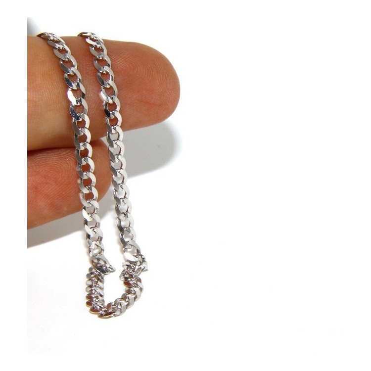 NLB|SILVER 925 rhodium plated male cuff bracelet 3 mm long 18 cm long