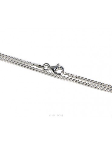 ARGENTO 925 : Girocollo collana 50 o 60 cm uomo donna grumetta diamantata 2mm chiara sbiancata