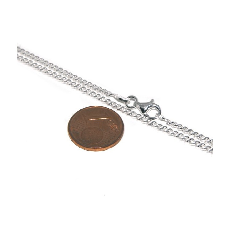 NLB|SILVER 925: Necklace Necklace 50 or 60cm Man Woman Diameter Diamond 2mm Light Bleached
