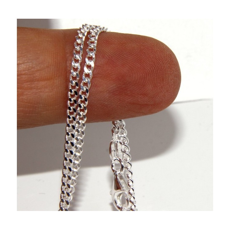 NLB|SILVER 925: Necklace Necklace 50 or 60cm Man Woman Diameter Diamond 2mm Light Bleached