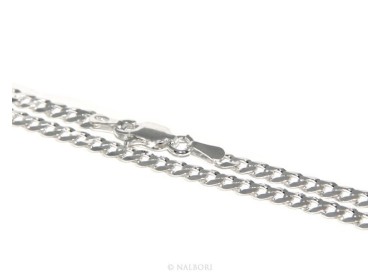 NLB|ARGENTO 925 : Girocollo collana o bracciale uomo donna grumetta diamantata 3mm chiara sbiancata