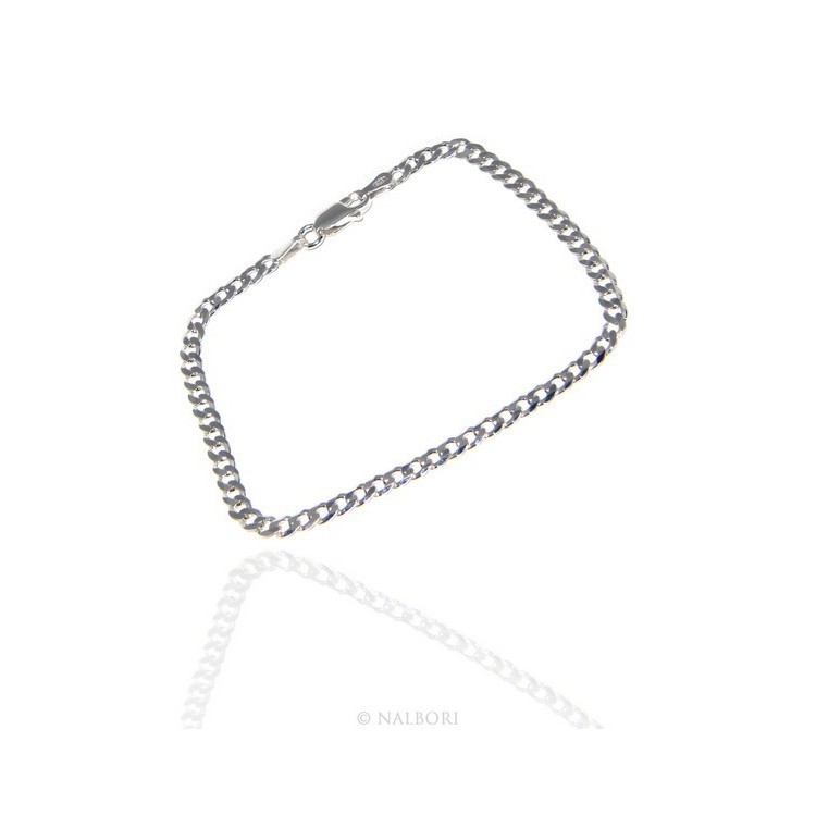NLB|SILVER 925: Men's Necklace Necklace or Bracelet Women's Diamond Blush Diamond Dial 3mm Light Bleached
