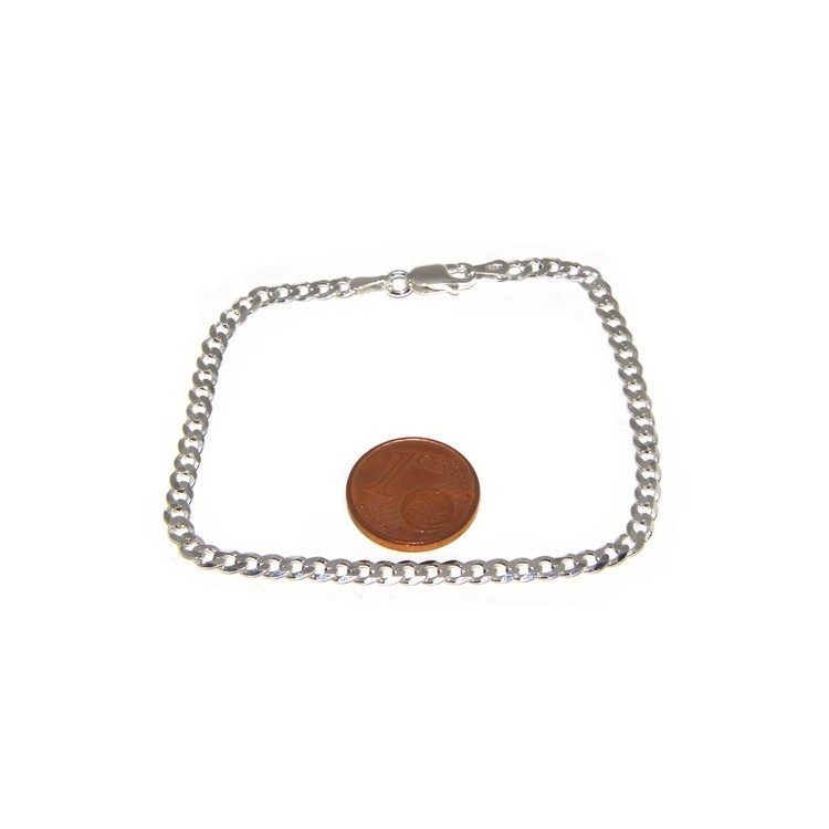 NLB|ARGENTO 925 : Girocollo collana o bracciale uomo donna grumetta diamantata 3mm chiara sbiancata