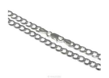 NLB|ARGENTO 925 : Girocollo collana o bracciale uomo donna grumetta diamantata 4,5mm chiara sbiancata