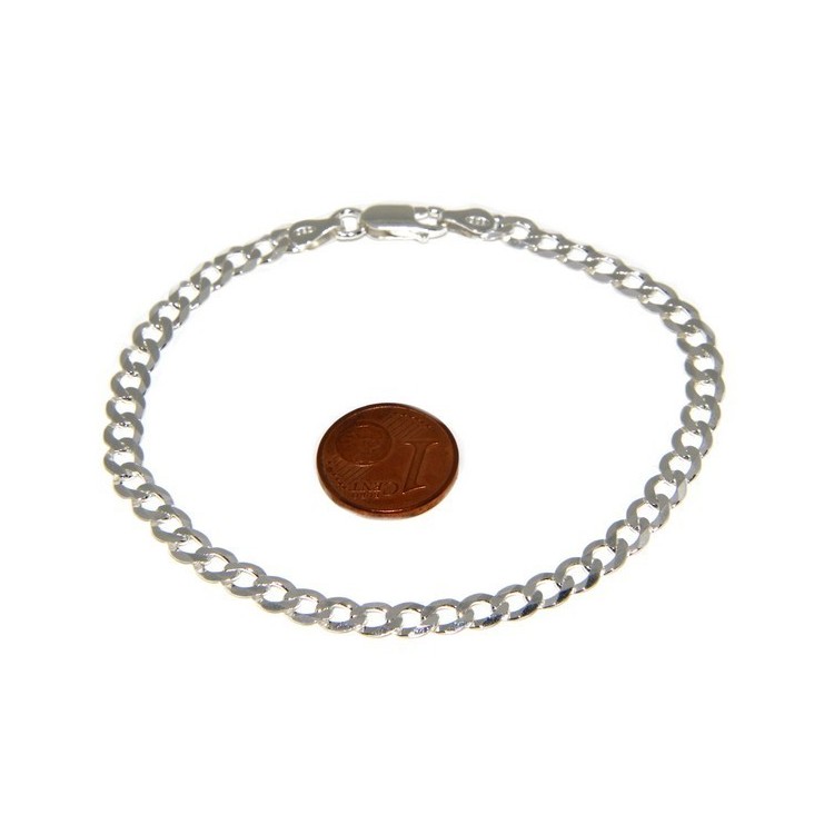 NLB|SILVER 925: Necklace or Man's Bracelet Women's Bracelet Diameter 4.5mm Light Bleached