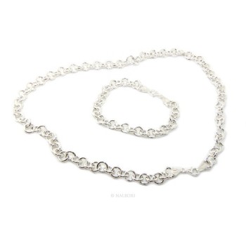 NLB|SILVER 925: Round neck necklace or bracelet woman round neck rounded whitened light