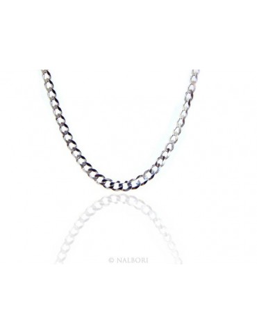 ARGENTO 925 : Girocollo collana o bracciale uomo donna grumetta diamantata 4mm chiara sbiancata